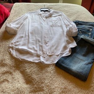 White Velvet Heart long sleeve shirt, size large, good condition